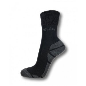 Ponožky RELAX, celoroční, bavlněné, černo-šedé