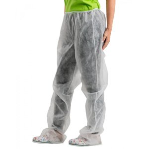 Kalhoty do gumy,bez kapes netkaná textilie,30g/m2, VS170, bílý