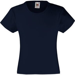Dívčí základní bavlněné tričko Valueweight Fruit of the Loom Barva: Modrá námořní tmavá, Velikost: 104 F288K