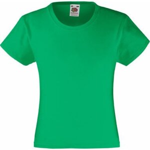 Dívčí základní bavlněné tričko Valueweight Fruit of the Loom Barva: zelená výrazná, Velikost: 104 F288K
