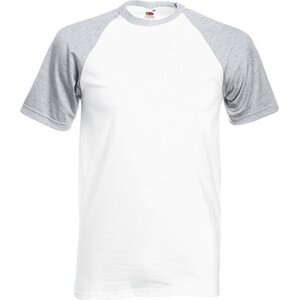 Fruit of the Loom Pánské tričko Baseball s krátkým rukávem, 165 g/m Barva: bílá - šedý melír, Velikost: 3XL F295