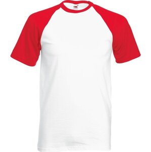Fruit of the Loom Pánské tričko Baseball s krátkým rukávem, 165 g/m Barva: bílá - červená, Velikost: 3XL F295