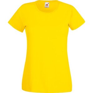 Dámské bavlněné triko Fruit of the Loom klasický střih Barva: Žlutá, Velikost: L F288N