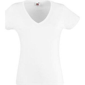 Dámské bavlněné tričko Fruit of the Loom s hlubokým výstřihem do V Barva: Bílá, Velikost: L F271N