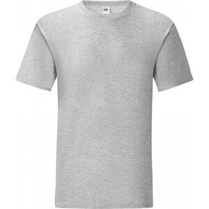 Fruit of the Loom Lehké pánské rovné bavlněné tričko Iconic 150 g/m Barva: šedá  melír světlá, Velikost: 3XL F130
