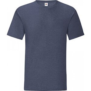 Fruit of the Loom Lehké pánské rovné bavlněné tričko Iconic 150 g/m Barva: modrý námořní melír, Velikost: 3XL F130