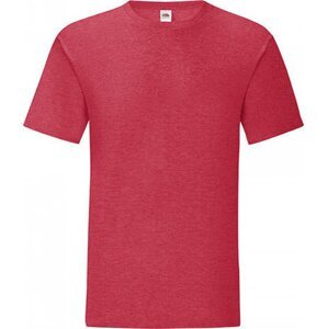Fruit of the Loom Lehké pánské rovné bavlněné tričko Iconic 150 g/m Barva: červená melír, Velikost: 3XL F130