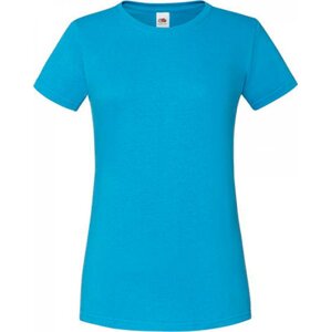Fruit of the Loom Lehké vypasované dámské bavlněné tričko Iconic 150 g/m Barva: modrá azurová, Velikost: XL F131