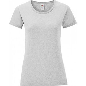 Fruit of the Loom Lehké vypasované dámské bavlněné tričko Iconic 150 g/m Barva: šedá melír, Velikost: XL F131