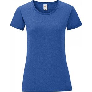 Fruit of the Loom Lehké vypasované dámské bavlněné tričko Iconic 150 g/m Barva: modrá melír, Velikost: L F131