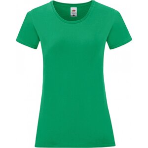 Fruit of the Loom Lehké vypasované dámské bavlněné tričko Iconic 150 g/m Barva: zelená výrazná, Velikost: XL F131