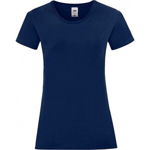 Fruit of the Loom Lehké vypasované dámské bavlněné tričko Iconic 150 g/m Barva: modrá námořní, Velikost: L F131