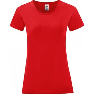 Fruit of the Loom Lehké vypasované dámské bavlněné tričko Iconic 150 g/m Barva: Červená, Velikost: XL F131