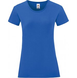 Fruit of the Loom Lehké vypasované dámské bavlněné tričko Iconic 150 g/m Barva: modrá královská, Velikost: XL F131