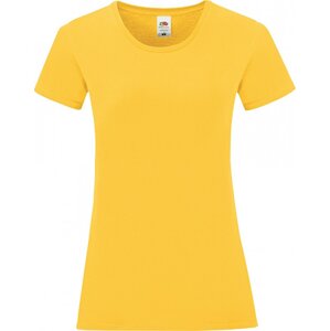 Fruit of the Loom Lehké vypasované dámské bavlněné tričko Iconic 150 g/m Barva: Žlutá slunečnicová, Velikost: L F131