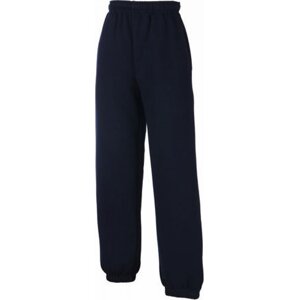 Fruit of the Loom Dětské tréninkové teplákové kalhoty s uzavřeným spodním lemem 80% bavlny Barva: Modrá námořní tmavá, Velikost: 128 (7-8 let) F480NK