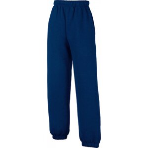 Fruit of the Loom Dětské tréninkové teplákové kalhoty s uzavřeným spodním lemem 80% bavlny Barva: modrá námořní, Velikost: 116 (5-6 let) F480NK