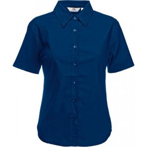 Fruit of the Loom Dámská oxfordská košile s krátkým rukávem Barva: modrá námořní, Velikost: 3XL F701
