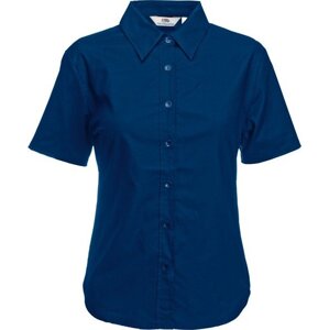 Fruit of the Loom Dámská oxfordská košile s krátkým rukávem Barva: modrá námořní, Velikost: XS F701