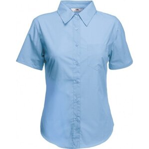 Fruit of the Loom Dámská popelínová košile s krátkým rukávem Barva: Modrá střední, Velikost: L F703