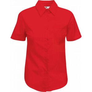 Fruit of the Loom Dámská popelínová košile s krátkým rukávem Barva: Červená, Velikost: 3XL F703