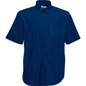 Pánská košile Oxford krátký rukáv Fruit of the Loom, 70% bavlna, 30% polyester Barva: modrá námořní, Velikost: S F601