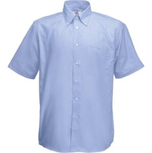 Pánská košile Oxford krátký rukáv Fruit of the Loom, 70% bavlna, 30% polyester Barva: Modrá oxfordská, Velikost: M F601