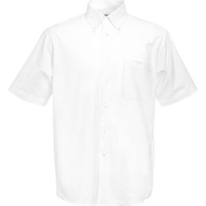 Pánská košile Oxford krátký rukáv Fruit of the Loom, 70% bavlna, 30% polyester Barva: Bílá, Velikost: L F601