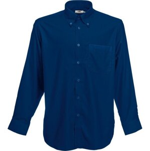 Fruit of the Loom Pánská košile Oxford dlouhý rukáv, 70% bavlna 30% polyester Barva: modrá námořní, Velikost: S F600