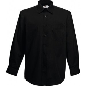 Pánská košile Poplin dlouhý rukáv Fruit of the Loom, 55% bavlna Barva: Černá, Velikost: XL F602