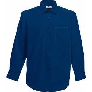 Pánská košile Poplin dlouhý rukáv Fruit of the Loom, 55% bavlna Barva: modrá námořní, Velikost: 3XL F602