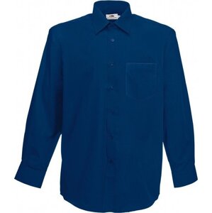 Pánská košile Poplin dlouhý rukáv Fruit of the Loom, 55% bavlna Barva: modrá námořní, Velikost: S F602