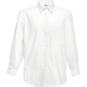 Pánská košile Poplin dlouhý rukáv Fruit of the Loom, 55% bavlna Barva: Bílá, Velikost: 3XL F602
