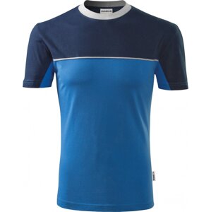 MALFINI® Dvoubarevné bavlněné tričko se zpevňující páskou mez rameny Barva: modrá kobaltová - modrá námořní, Velikost: L
