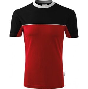 MALFINI® Dvoubarevné bavlněné tričko se zpevňující páskou mez rameny Barva: Červená - černá, Velikost: L