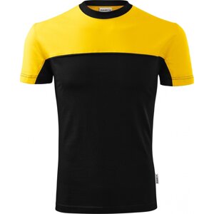 MALFINI® Dvoubarevné bavlněné tričko se zpevňující páskou mez rameny Barva: černá - žlutá, Velikost: 3XL