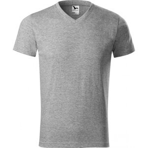 MALFINI® Pánské teplé bavlněné tričko do véčka Malfini 200 g/m Barva: Šedý melír tmavý, Velikost: L