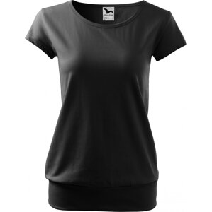 MALFINI® Bavlněné volné módní tričko City s pružným lemem v pase Barva: Černá, Velikost: XXL