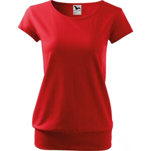MALFINI® Bavlněné volné módní tričko City s pružným lemem v pase Barva: Červená, Velikost: XXL