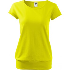 MALFINI® Bavlněné volné módní tričko City s pružným lemem v pase Barva: žlutá citronová, Velikost: M