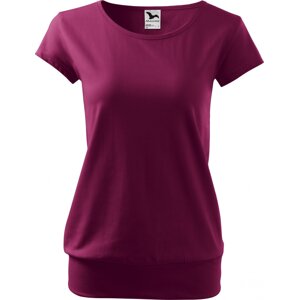 MALFINI® Bavlněné volné módní tričko City s pružným lemem v pase Barva: fuchsiová tmavá, Velikost: S