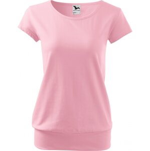 MALFINI® Bavlněné volné módní tričko City s pružným lemem v pase Barva: Růžová, Velikost: M