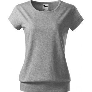 MALFINI® Bavlněné volné módní tričko City s pružným lemem v pase Barva: Šedý melír tmavý, Velikost: XXL