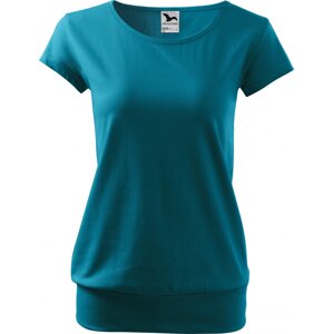 MALFINI® Bavlněné volné módní tričko City s pružným lemem v pase Barva: modrá tyrkysová tmavá, Velikost: S