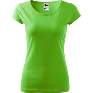 MALFINI® Dámské lehce vypasované bavlněné tričko Malfini s kratšími rukávky Barva: Zelená jablková, Velikost: L