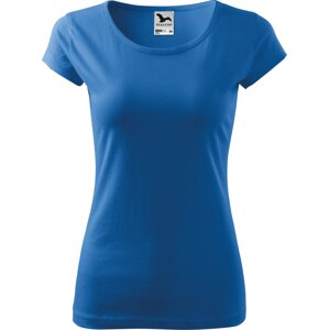 MALFINI® Dámské lehce vypasované bavlněné tričko Malfini s kratšími rukávky Barva: modrá azurová, Velikost: XXL