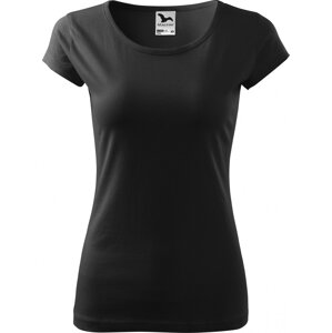 MALFINI® Dámské lehce vypasované bavlněné tričko Malfini s kratšími rukávky Barva: Černá, Velikost: XXL