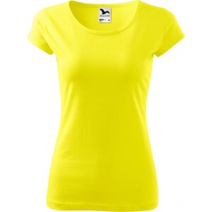 MALFINI® Dámské lehce vypasované bavlněné tričko Malfini s kratšími rukávky Barva: žlutá citronová, Velikost: XXL