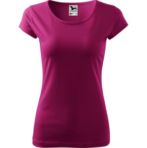 MALFINI® Dámské lehce vypasované bavlněné tričko Malfini s kratšími rukávky Barva: Růžová fuchsiová, Velikost: XXL