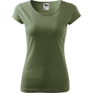 MALFINI® Dámské lehce vypasované bavlněné tričko Malfini s kratšími rukávky Barva: zelená khaki, Velikost: XXL